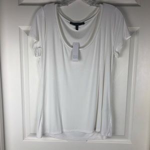 White House Black Market White Modern Jersey Tee